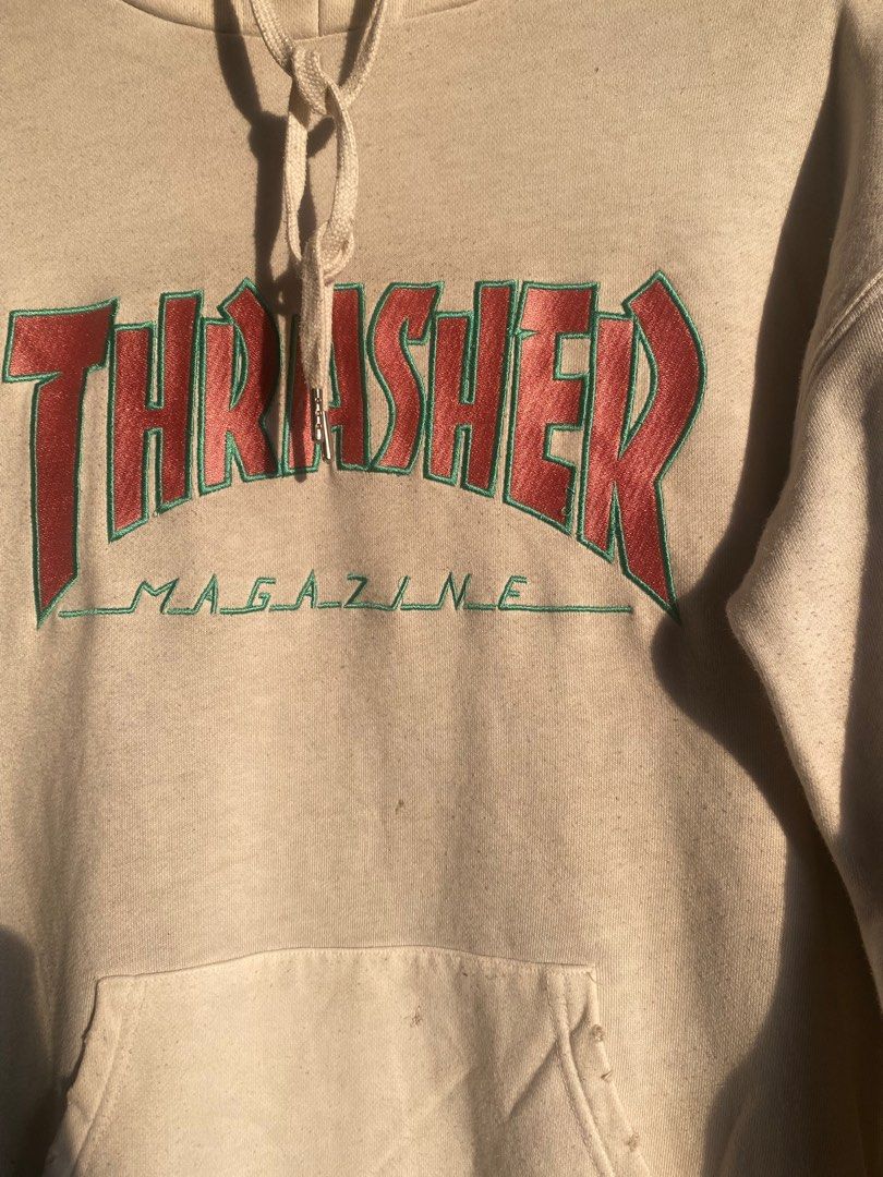 Tan thrasher hoodie shop