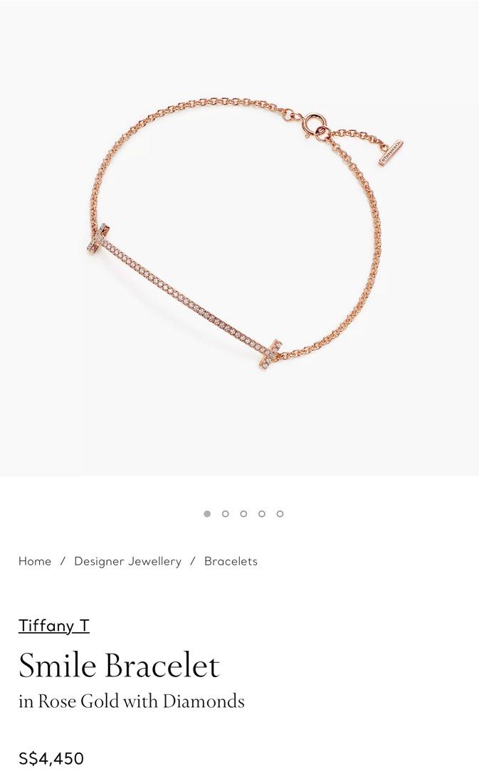 Tiffany smile outlet bracelet rose gold