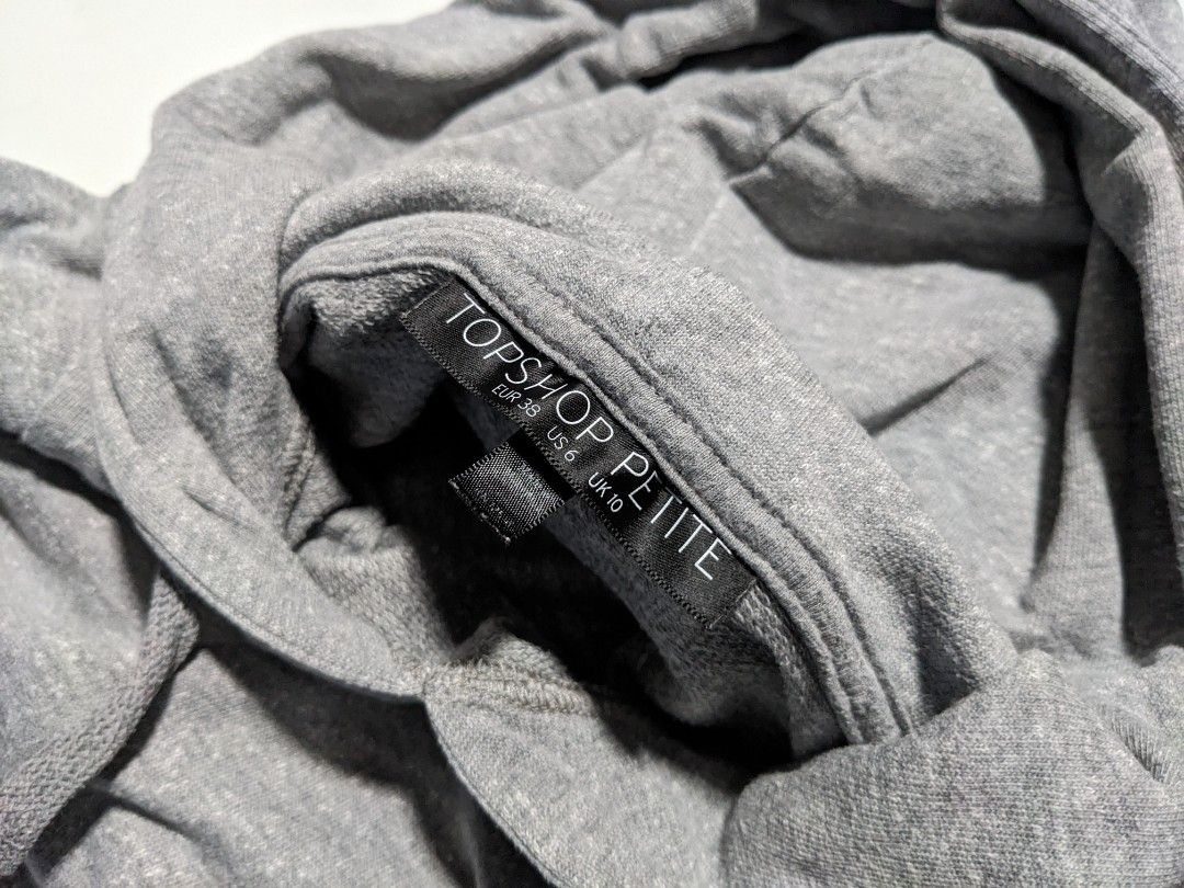 Topshop petite hoodie light grey long sleeved Women s Fashion
