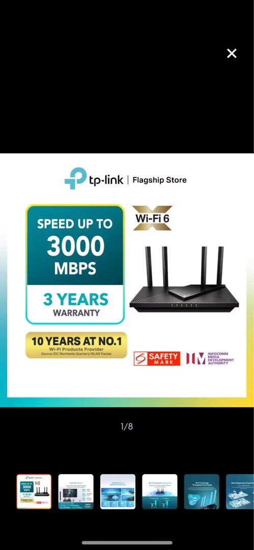 TP-Link AX3000 wi-fi 6 router, Computers & Tech, Parts & Accessories ...