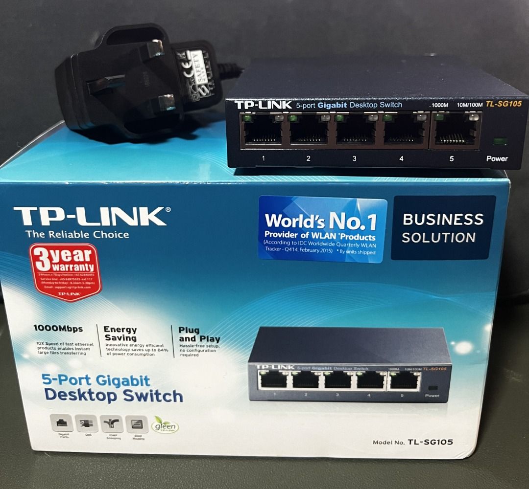 TP-Link TL-SG105, 5 Port Gigabit Unmanaged Ethernet Network Switch