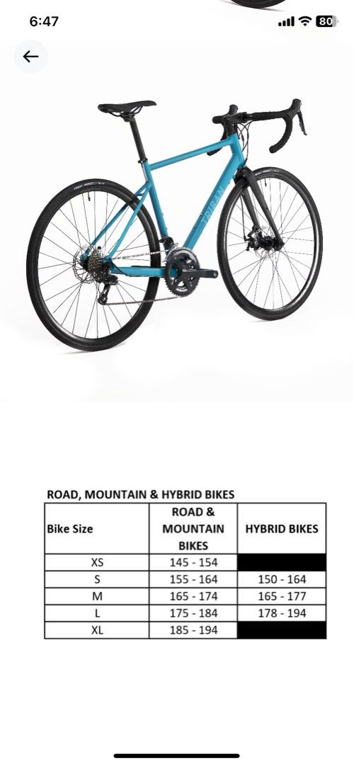 Triban rc 500 size guide store