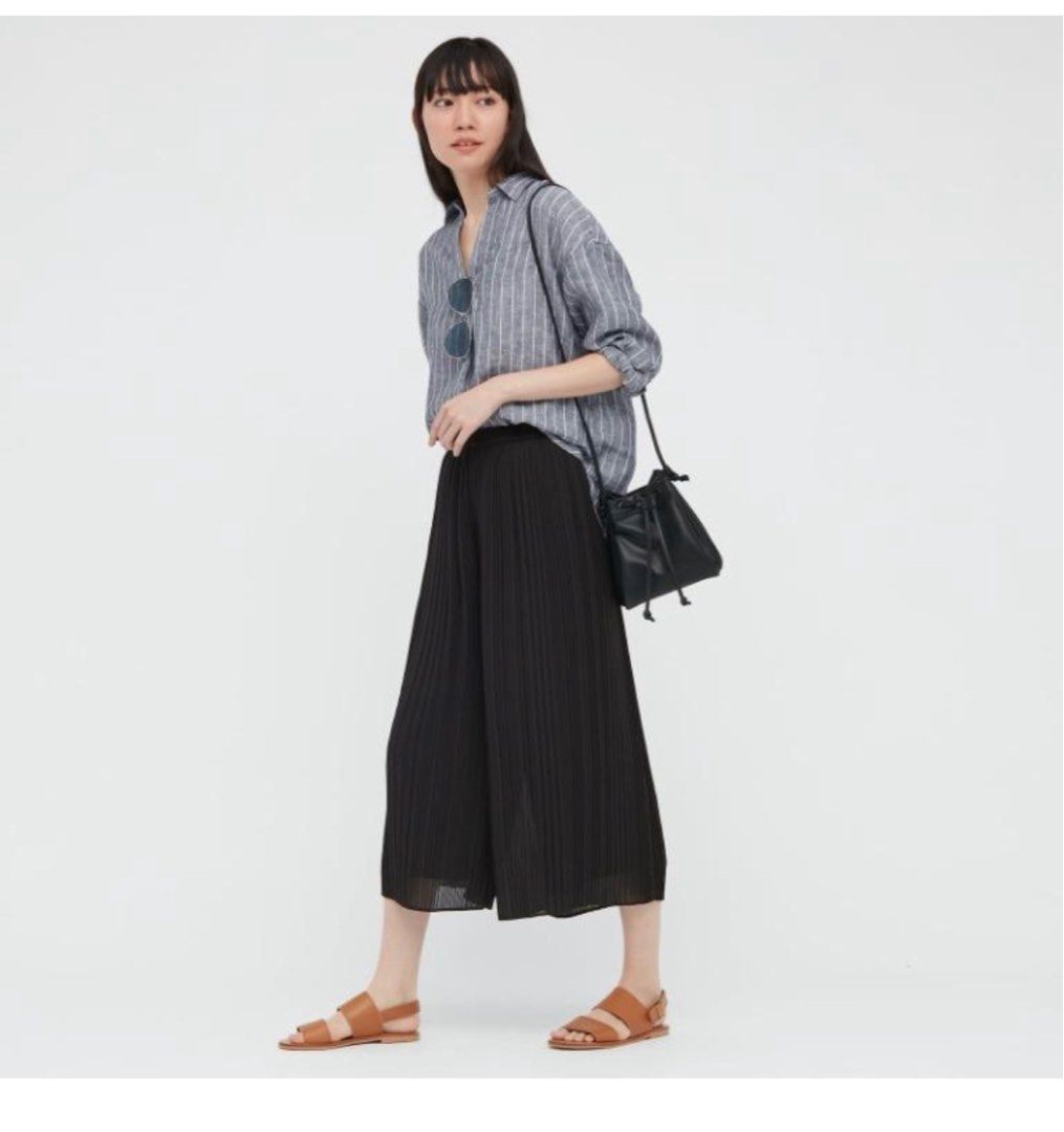 Pleated chiffon pants top