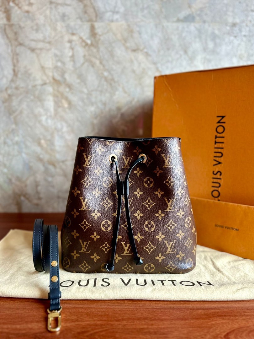 LV Neonoe Black Noir Monogram 2019 with DB, Small Tag, Paperbag