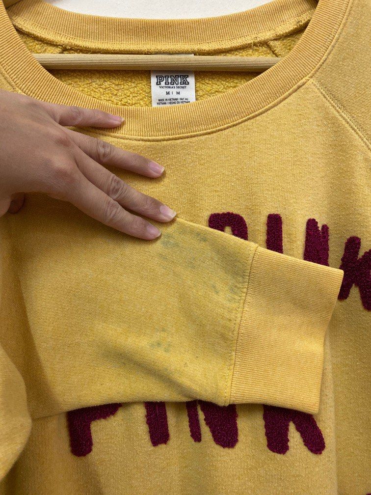 Pink victoria top secret yellow sweater