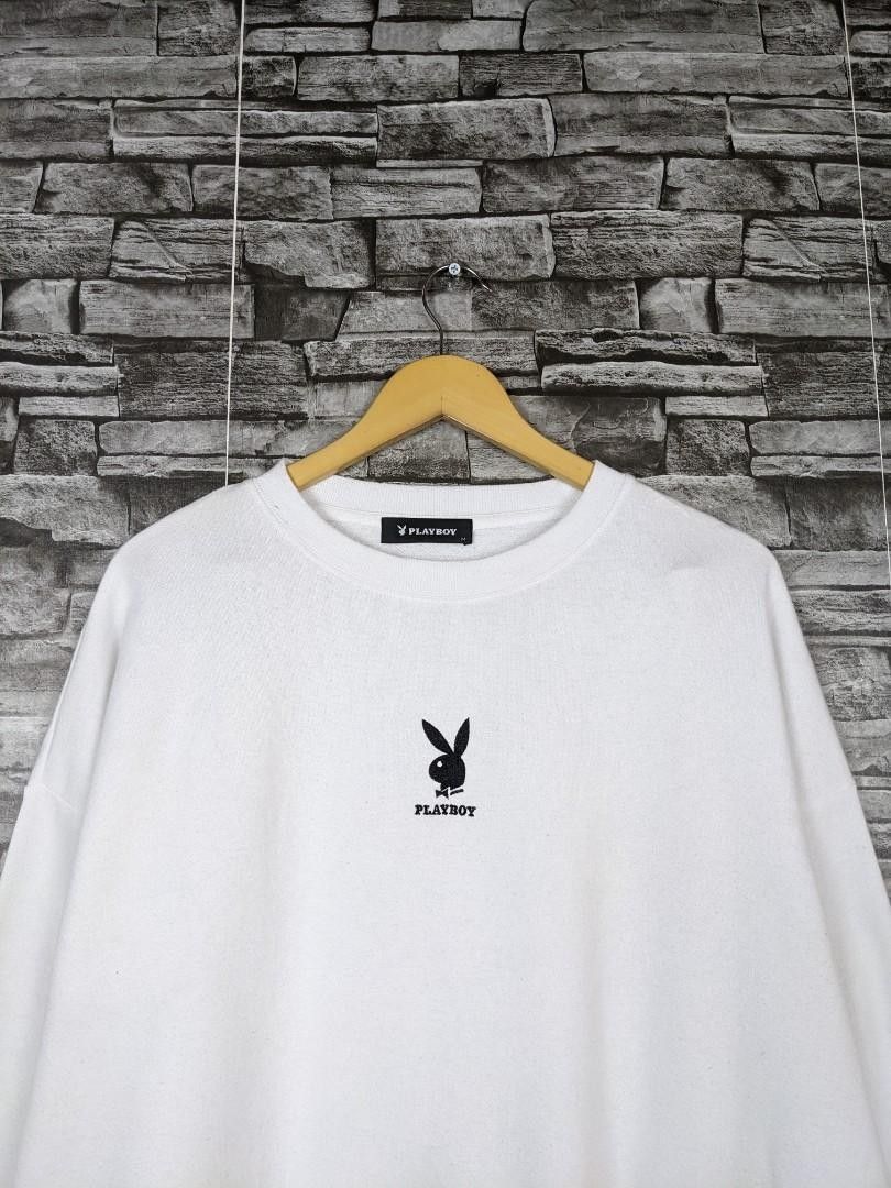 Vintage Playboy Wide Cropped Sweatshirt Sweater Pullover Jumper