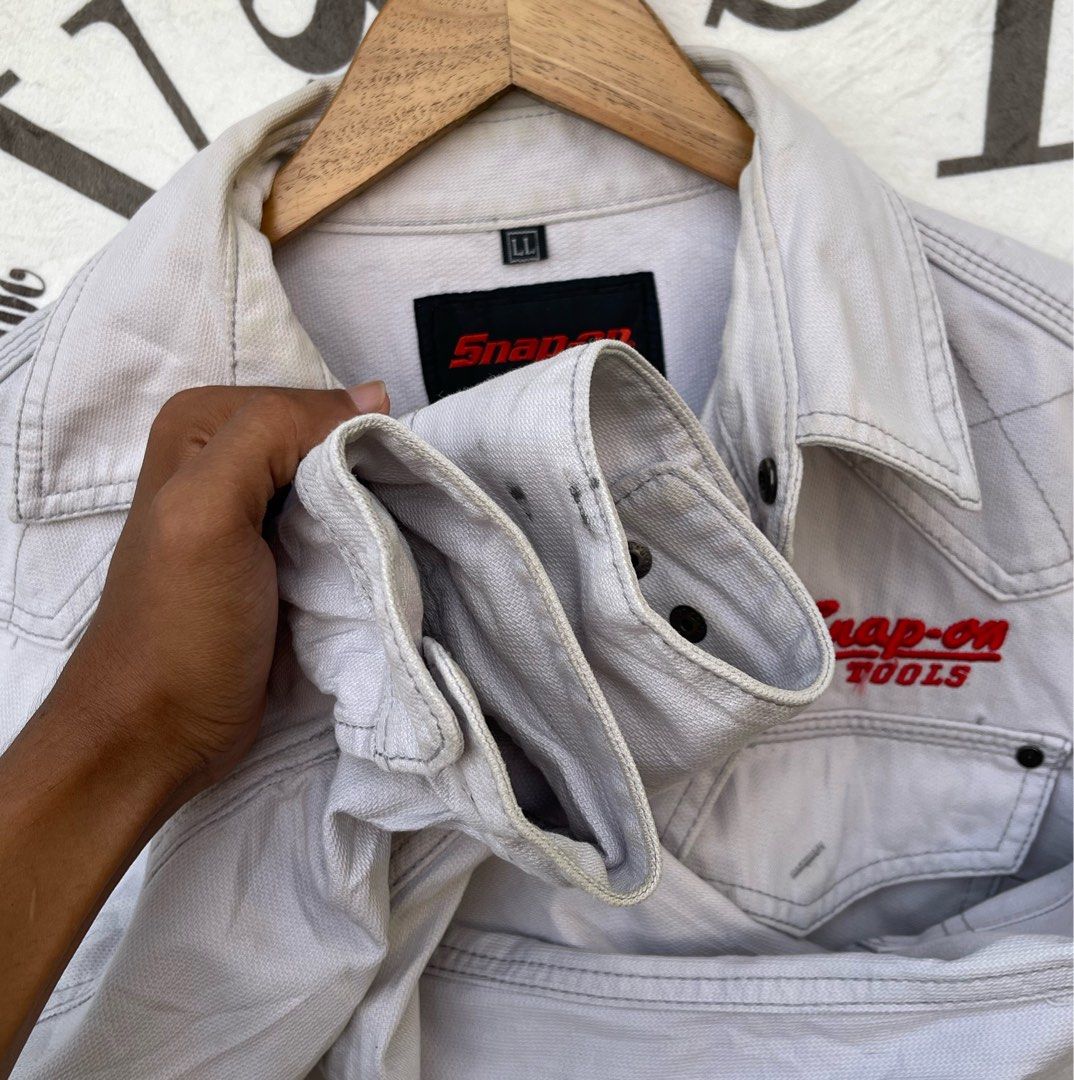 Vintage Snap On Tools Cotton Shirt/Jacket Snap Button, Men's Fashion