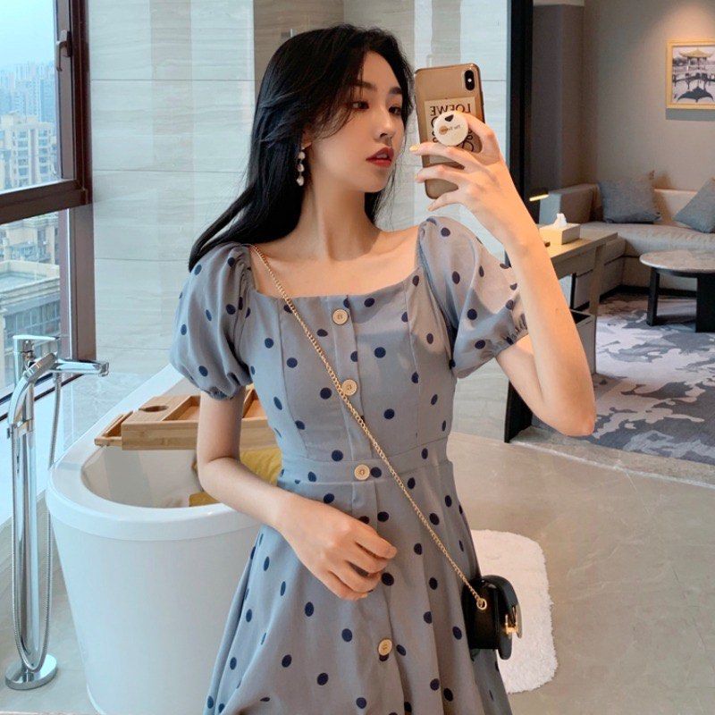 French polka deals dot dress
