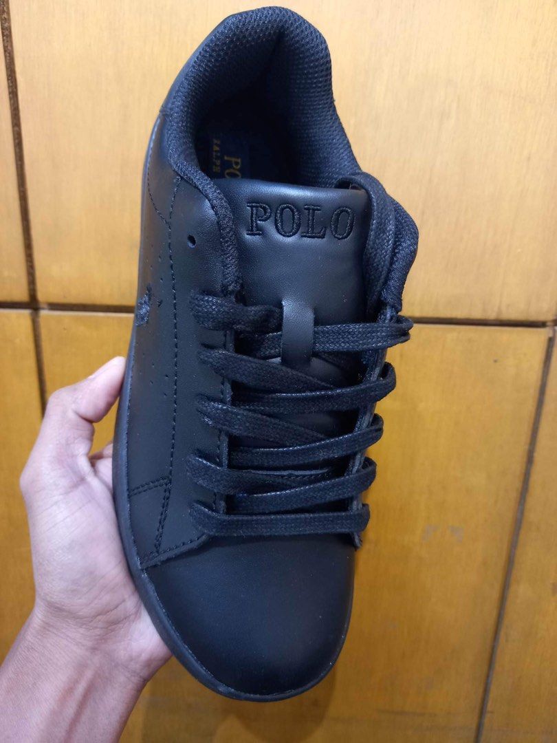 Womens black ralph lauren trainers top