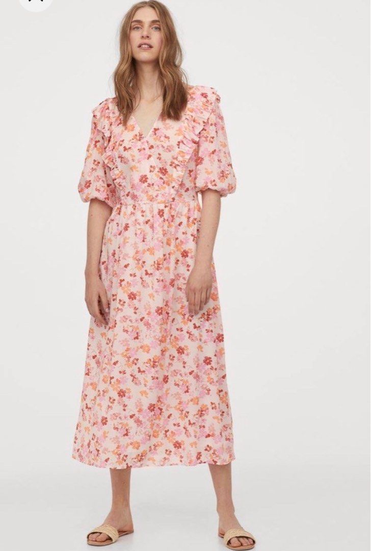 sachin and babi light blue dress XS) H&M floral beach casual cotton dress, Women's Fashion, Dresses & Sets,  Dresses on Carousell