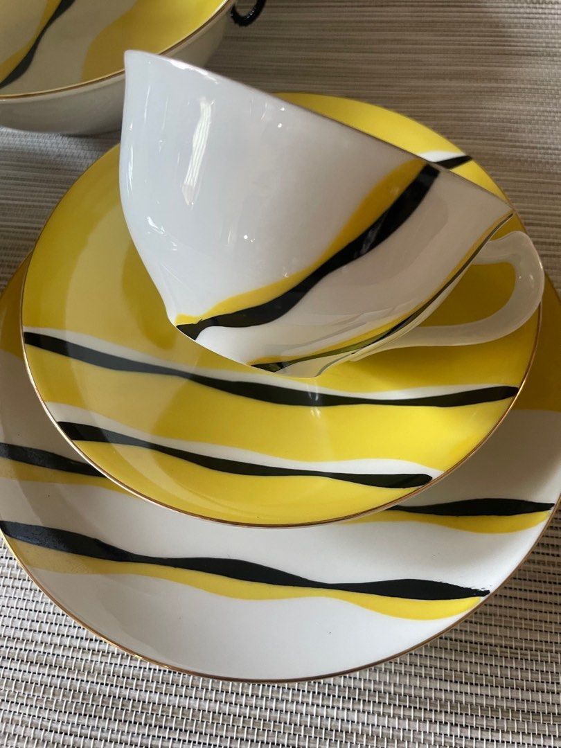 Yamaka Fine China Trio Set Cup and Saucer Yellow Deisgn on Carousell Yamaka Fine China Trio Set Cup and Saucer Yellow Deisgn on Carousell