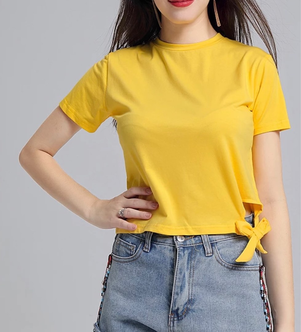 Yellow Top, Women's Fashion, Tops, Blouses on Carousell