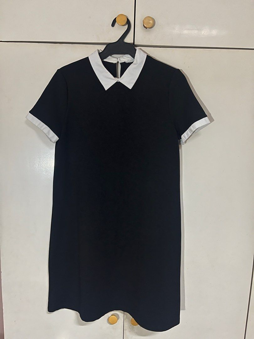 Zara black and white collared dress (Category: Dresses) located in Rizal. Submitted by samviz (Listing ID 1236883079, Image 3). Description: Authentic Zara black and white collared dress Knee length Can fit small and medium.