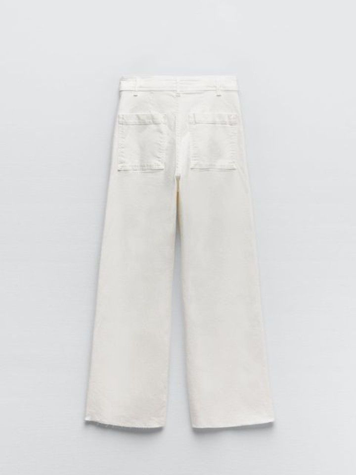 Zara The Marine Straight Jeans Hw, Fesyen Wanita, Pakaian Wanita