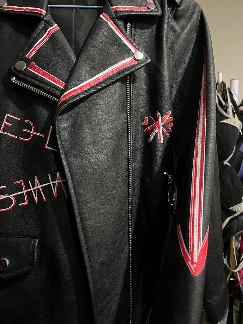 Graffiti leather jacket zara new arrivals
