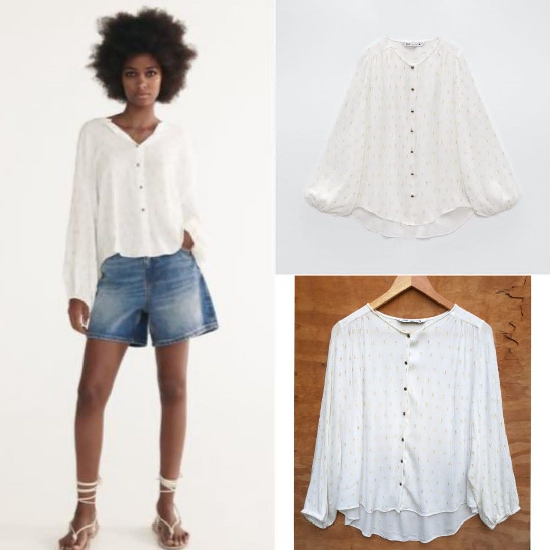 H & outlet m white blouse