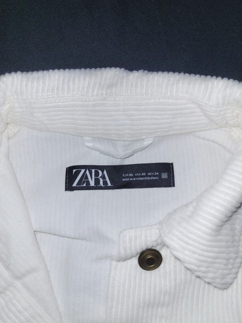 ZARA white corduroy jacket on Carousell