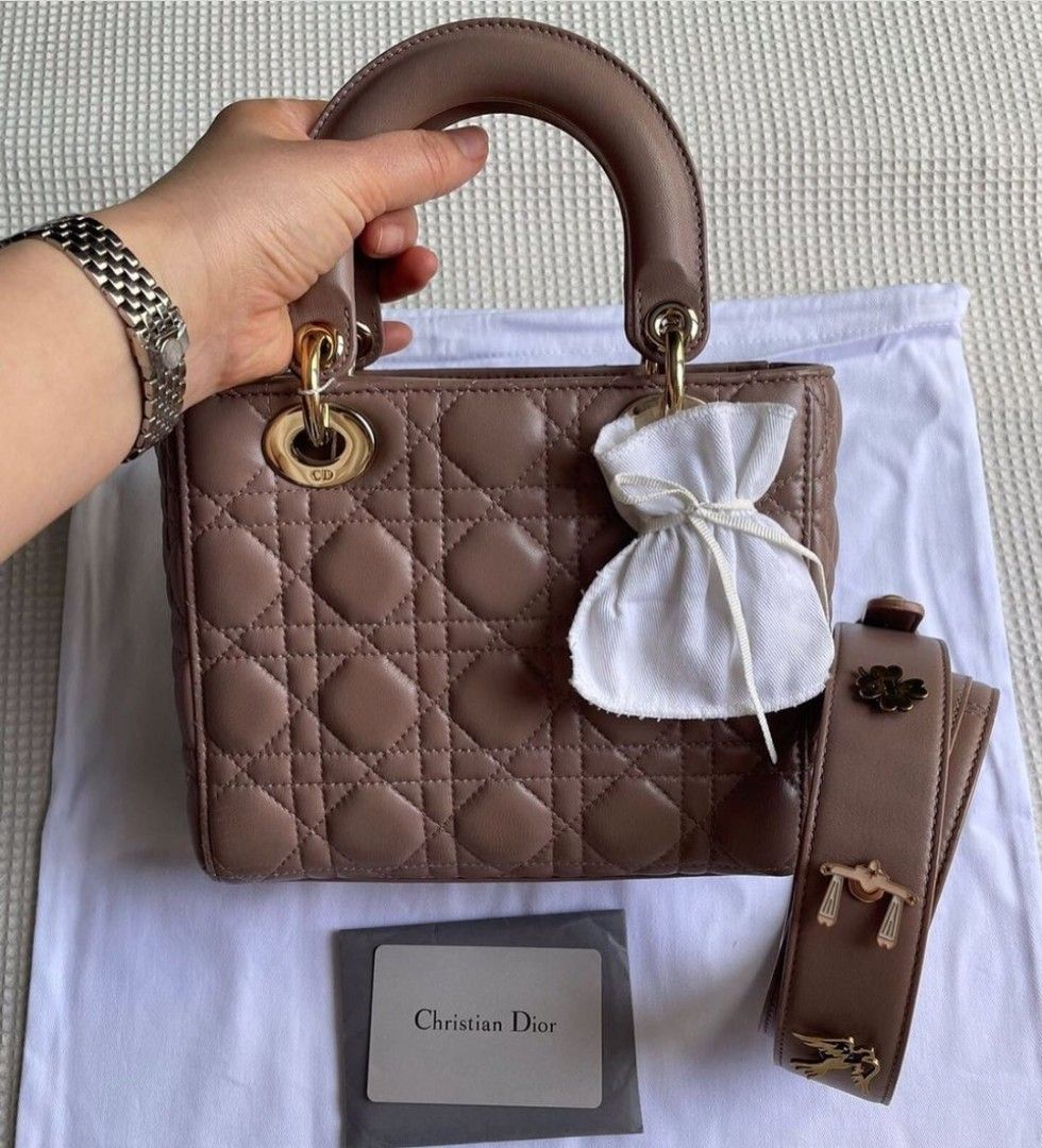 Like New ABCDior Lady Dior Small Powder Pink Lamb with GHW, Luxury, Bags &  Wallets on Carousell