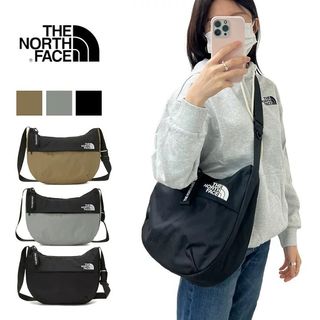日本 The North Face 黑灰啡色尼龍布 NUPTSE CROSS 半月型 斜咩佞64227017065218110