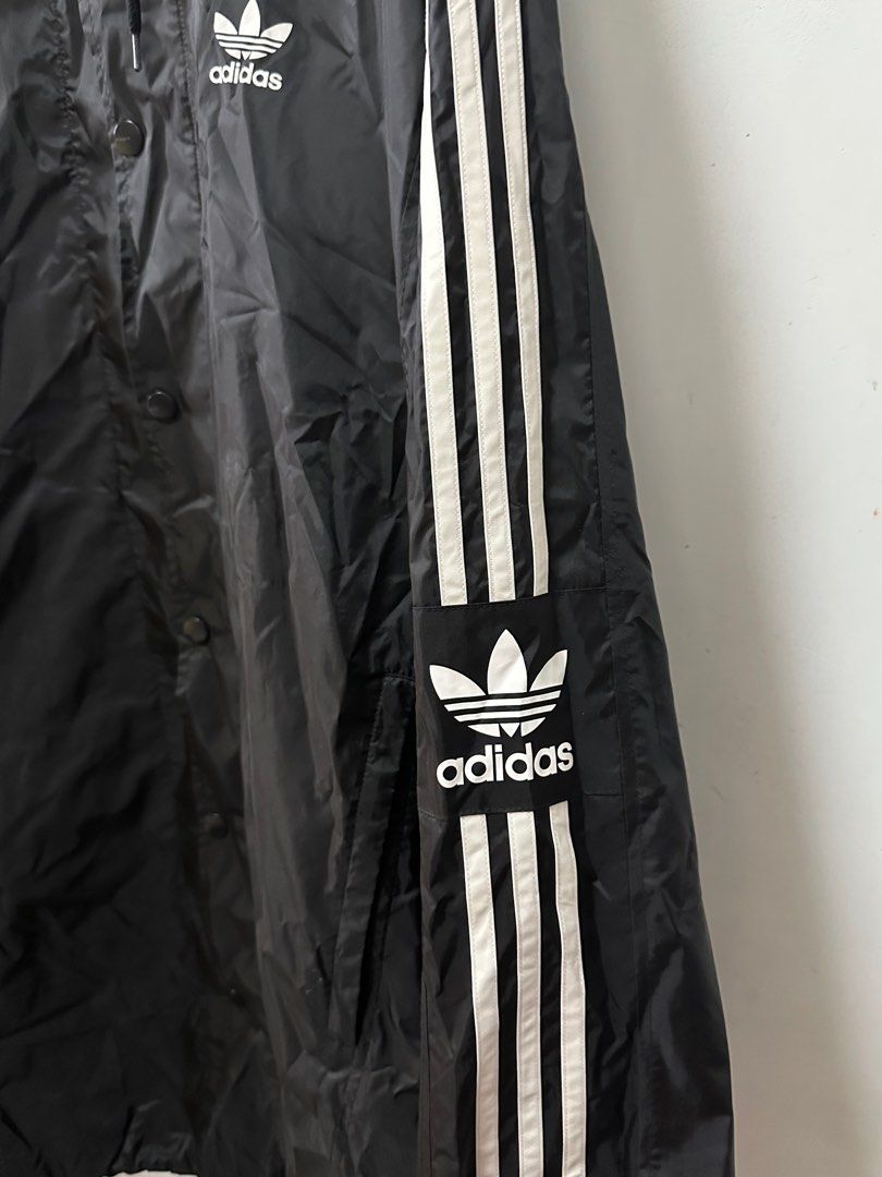 adidas Hooded Coat With Back Logo In Black balenciaga feel