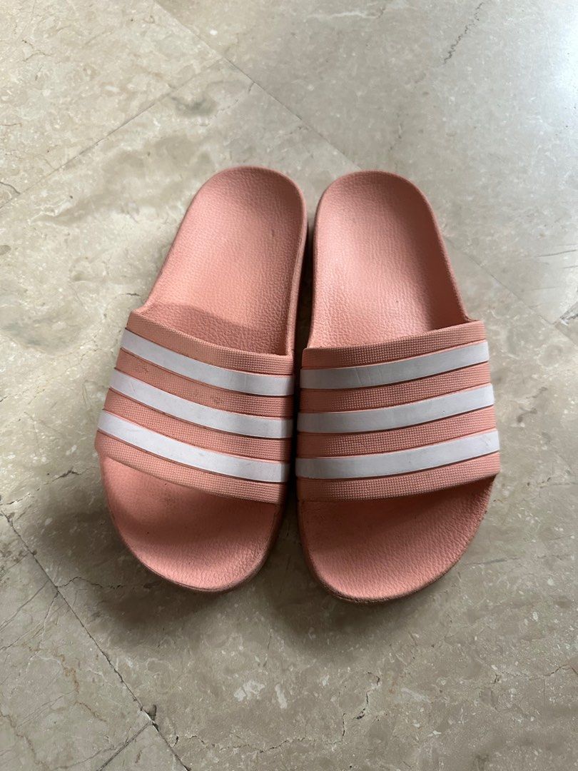 adidas peach slides Women s Fashion Footwear Flipflops and Slides on Carousell