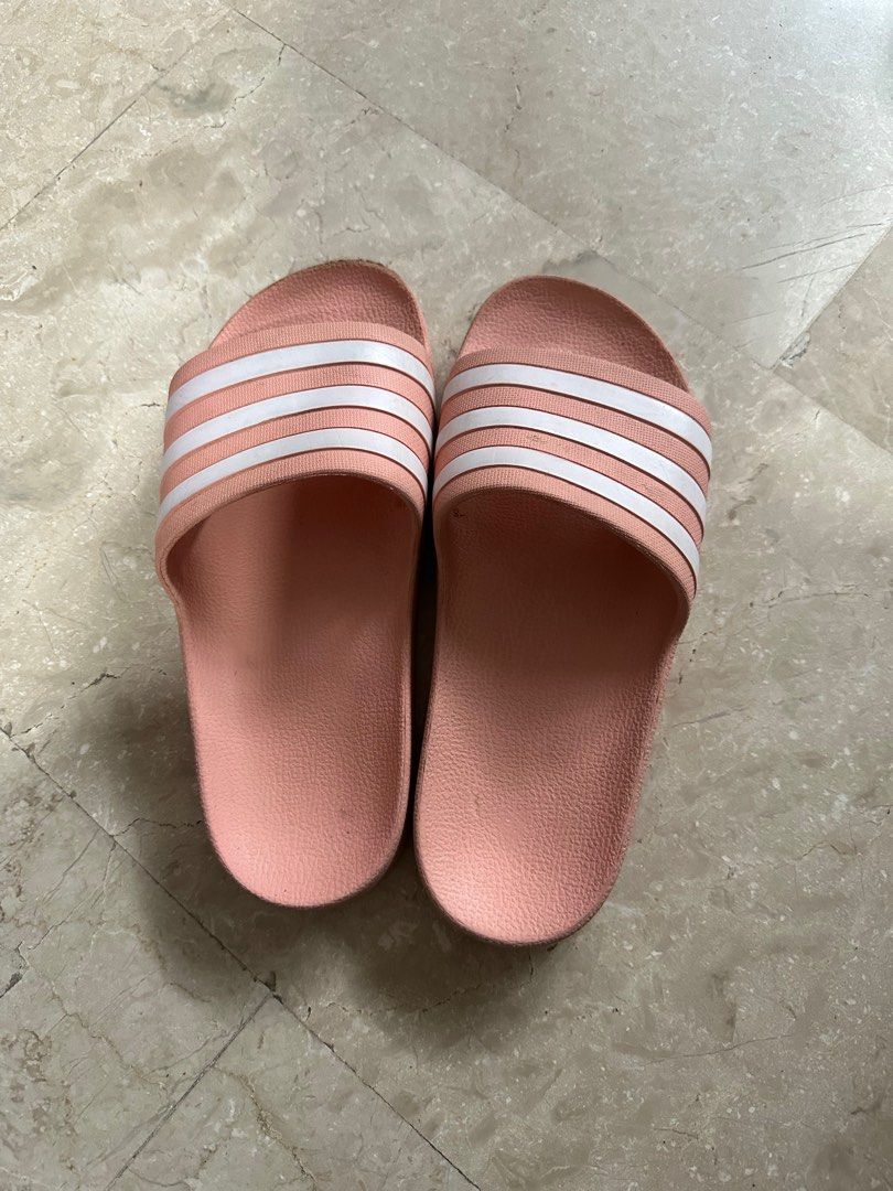 adidas peach slides Women s Fashion Footwear Flipflops and Slides on Carousell