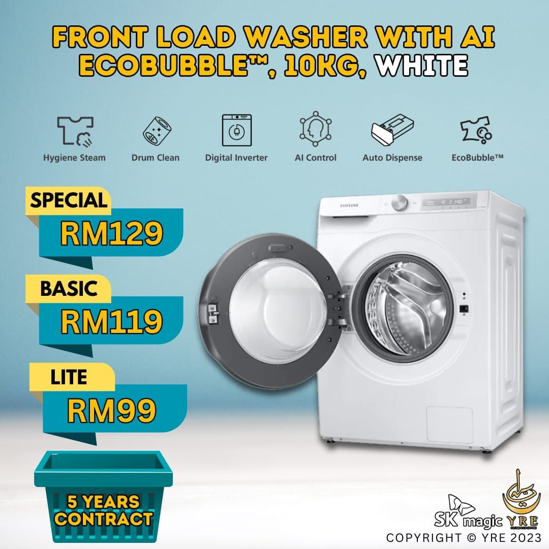AI Ecobubble Washer 10 KG Samsung, TV & Home Appliances, Washing
