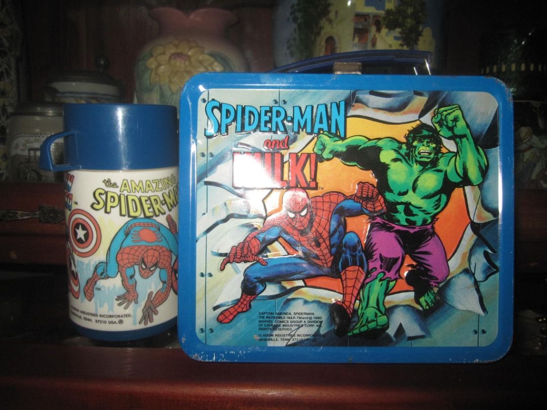 Amazing Spider-man Plastic Thermos Marvel Entertainment 1990.vintage Unique  Rare 