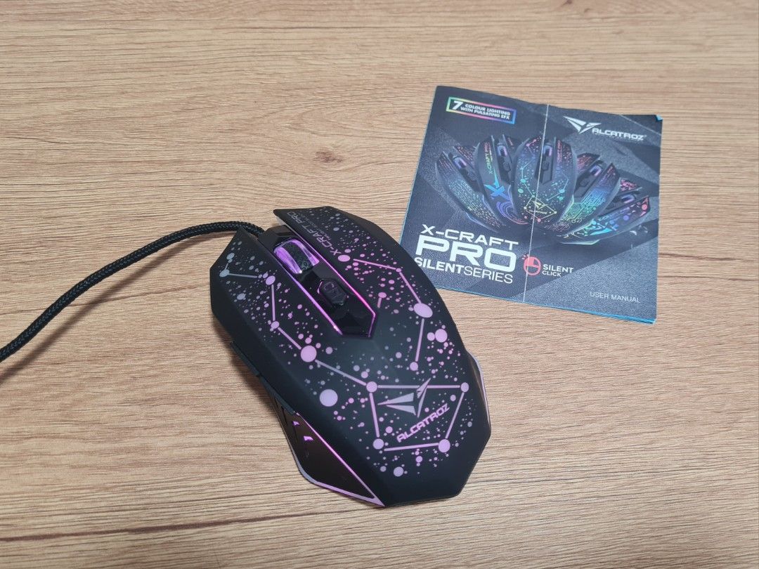 ALCATROX XCRAFT PRO Twilight 2000 silent wired optical gaming mouse, Computers & Tech, Parts