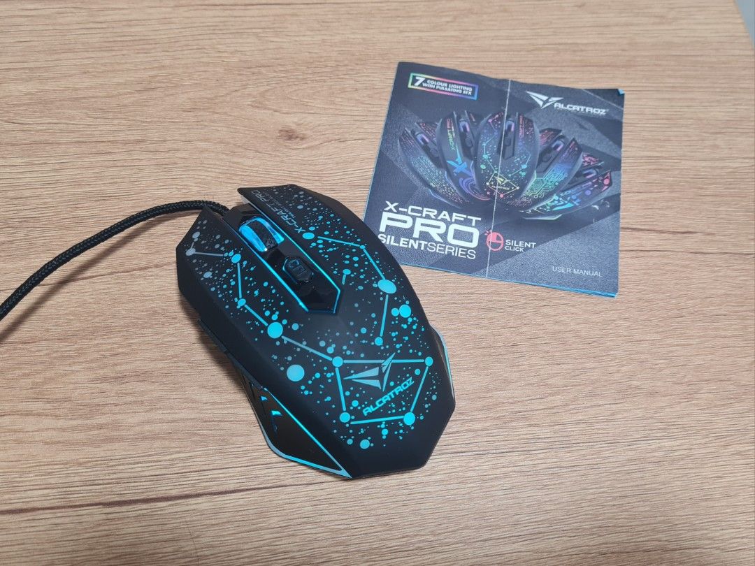 ALCATROX XCRAFT PRO Twilight 2000 silent wired optical gaming mouse, Computers & Tech, Parts