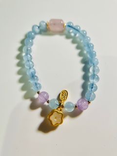 Aquamarine Rose Quartz Amethyst Bracelet