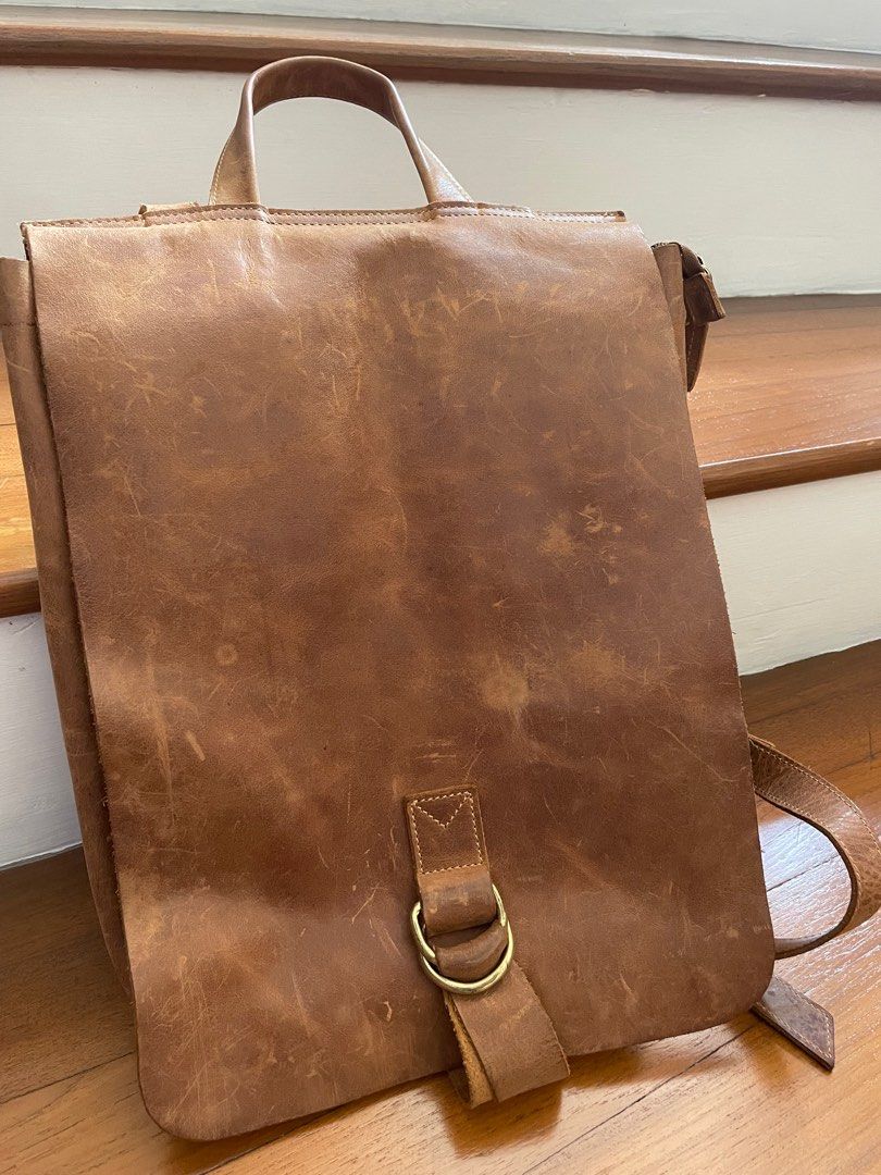 Cow online leather backpack