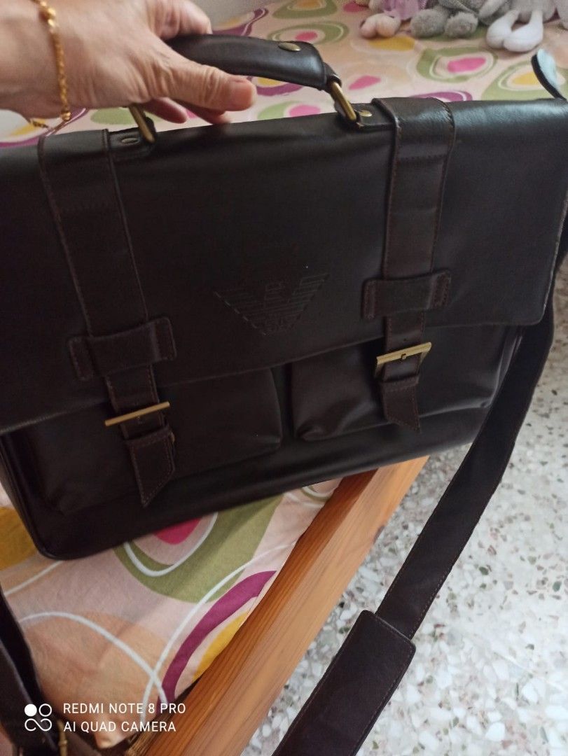 Authentic Giorgio Armani briefcase office leather bag