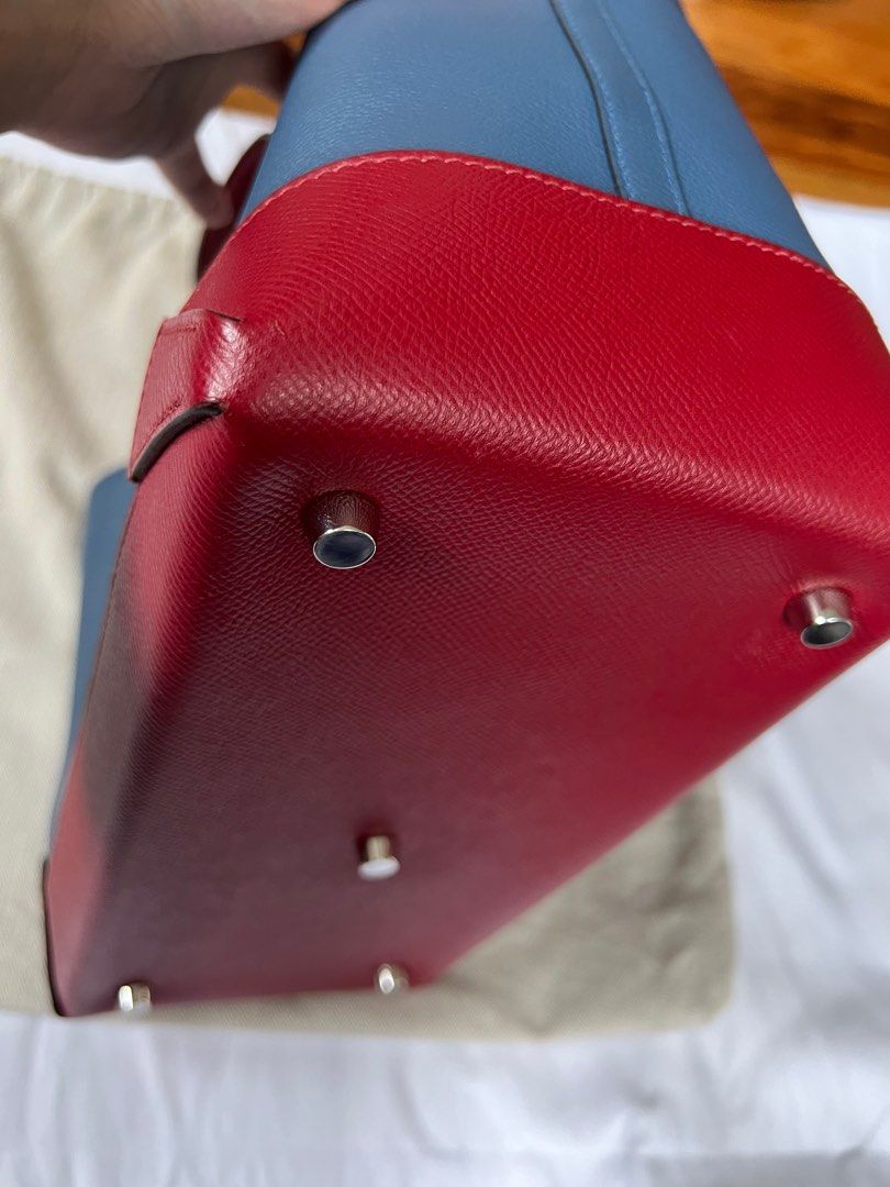 Hermes Agate Blue/Garnet Red Maxibox Cabas 36 Tote Bag 071257CK AA  3609091907372 - Handbags - Jomashop