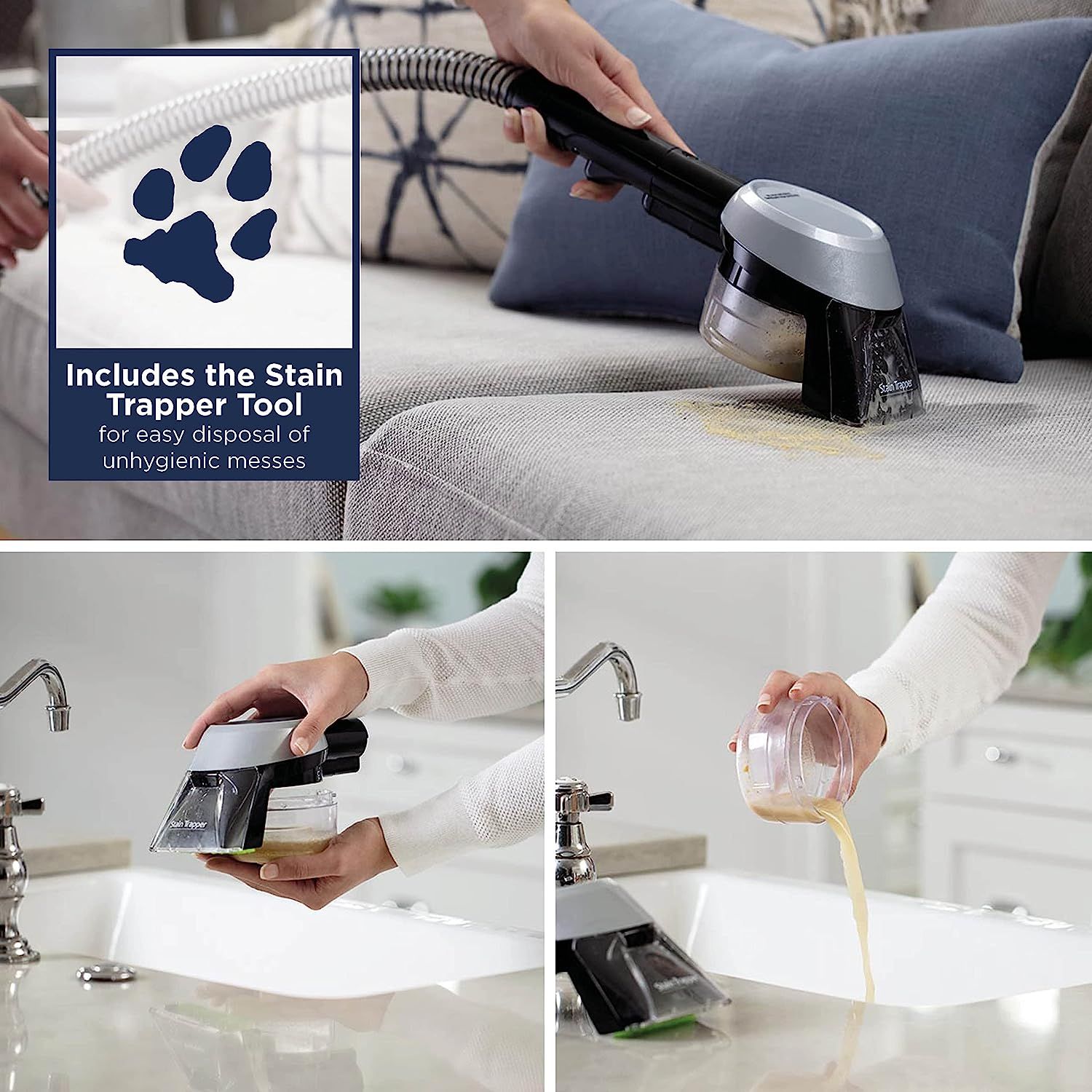 BISSELL SpotClean Pet Pro 750W Portable Carpet Cleaner Removes