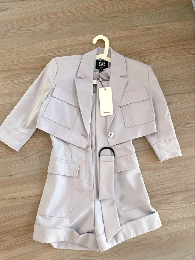 Vero moda double breasted utility blazer dress online