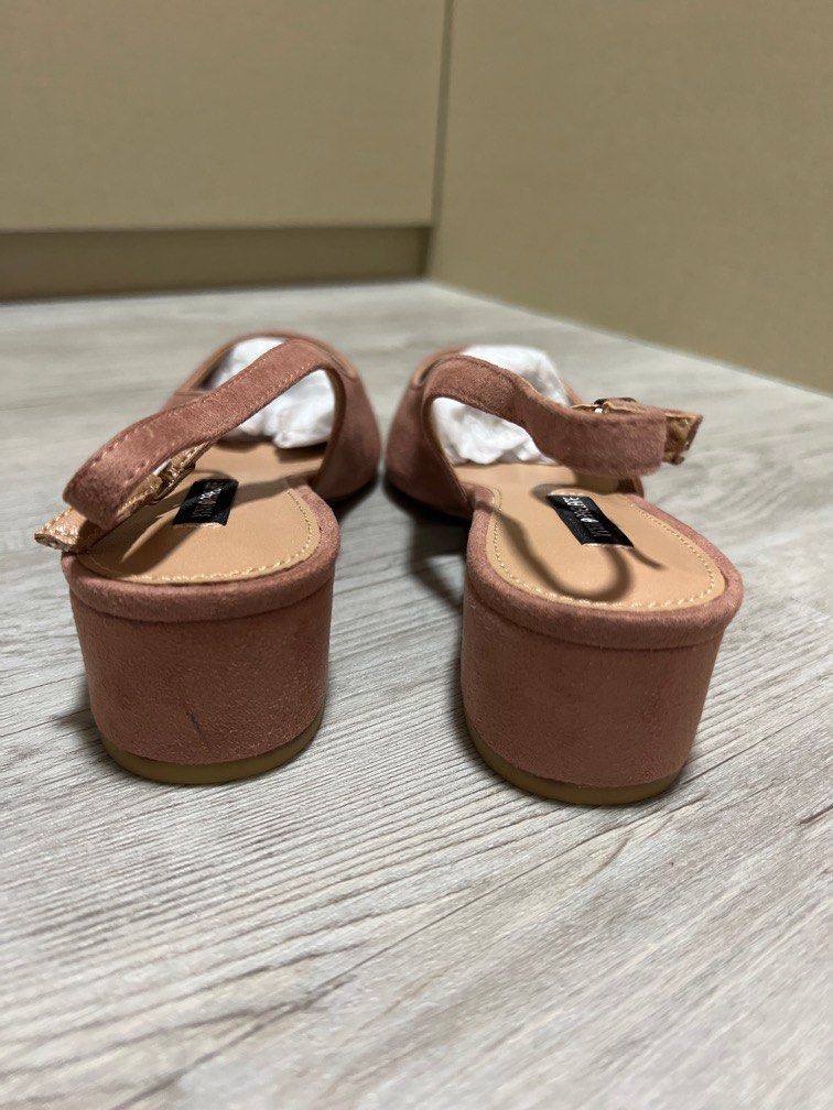 dusty pink block heels