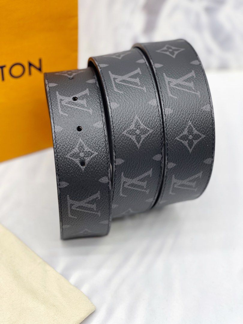 Louis Vuitton Initiales Belt Monogram Eclipse Black/Gray in Canvas with  Silver-tone - US
