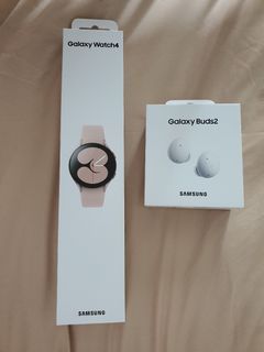 Brand New Original Samsung Galaxy Watch 4 40mm Pink (45% off), Galaxy Buds 2 White (50% off)