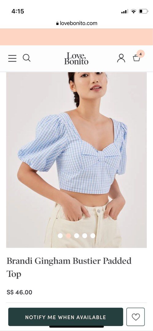 Gingham bustier top online
