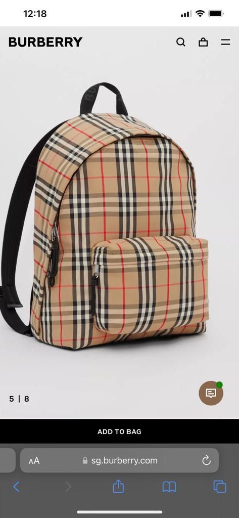 Vintage check nylon backpack clearance