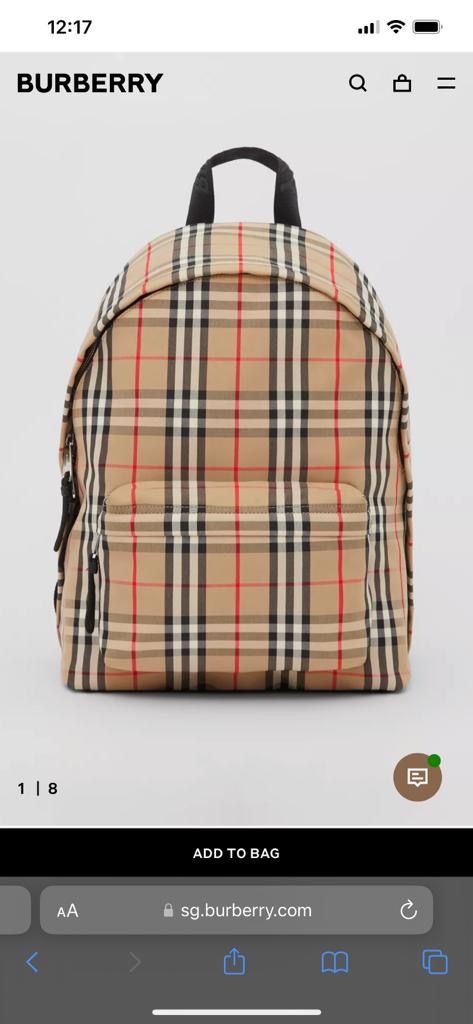 Burberry backpack replica on sale