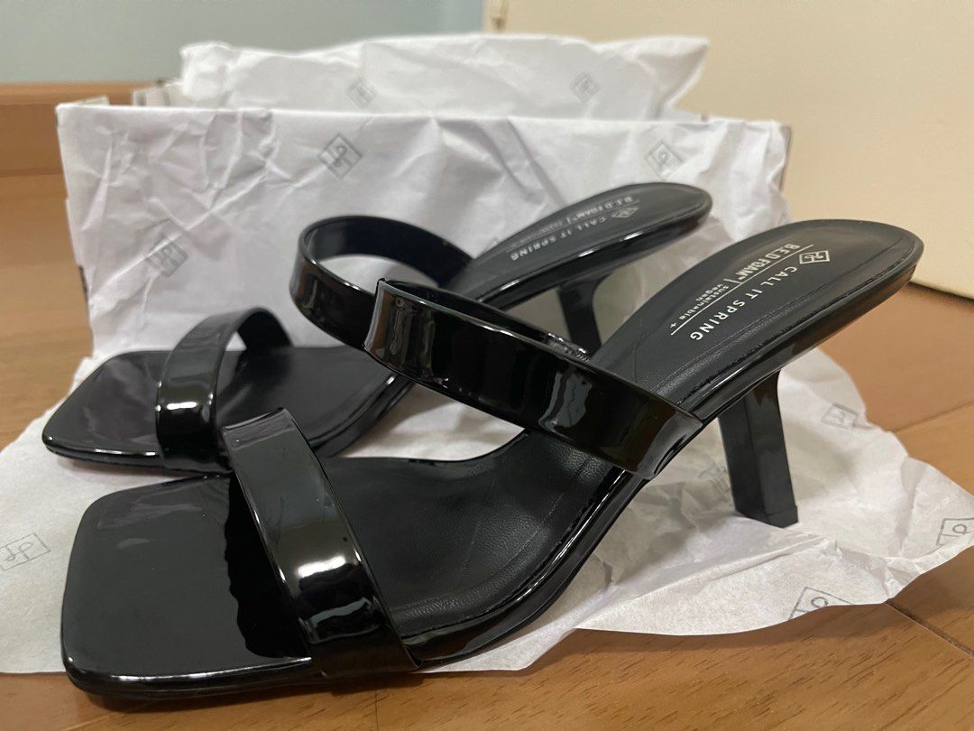 Call It Spring Black Square Toe Heels | Edgy Black Square Toe Heels (Category: Heels) located in Manila. Submitted by luvluvpreluv (Listing ID 1237065392, Image 2). Description: GUYS I JUST BOUGHT THIS AS AN IMPULSIVE BUY AGAIN PERO AYON HINDI KO MAGAGAMIT SA WORK BECAUSE CLOSED HEELS DAW. PERO DIBA SOBRANG SIZ 😌💅✨ fiiiire square heels and classy sya with some foam naman para not too masakit kapag matagal ka nang umaaura hahahaha SEE PICS, BRAN