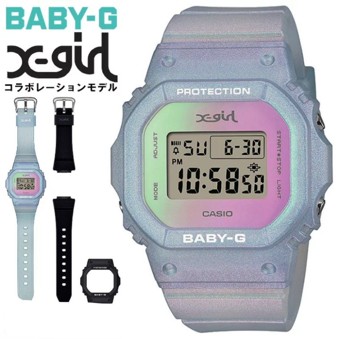 CASIO JDM日版BABY-G X-girl 特別版手錶BGD-565XG-2JR, 女裝, 手錶及