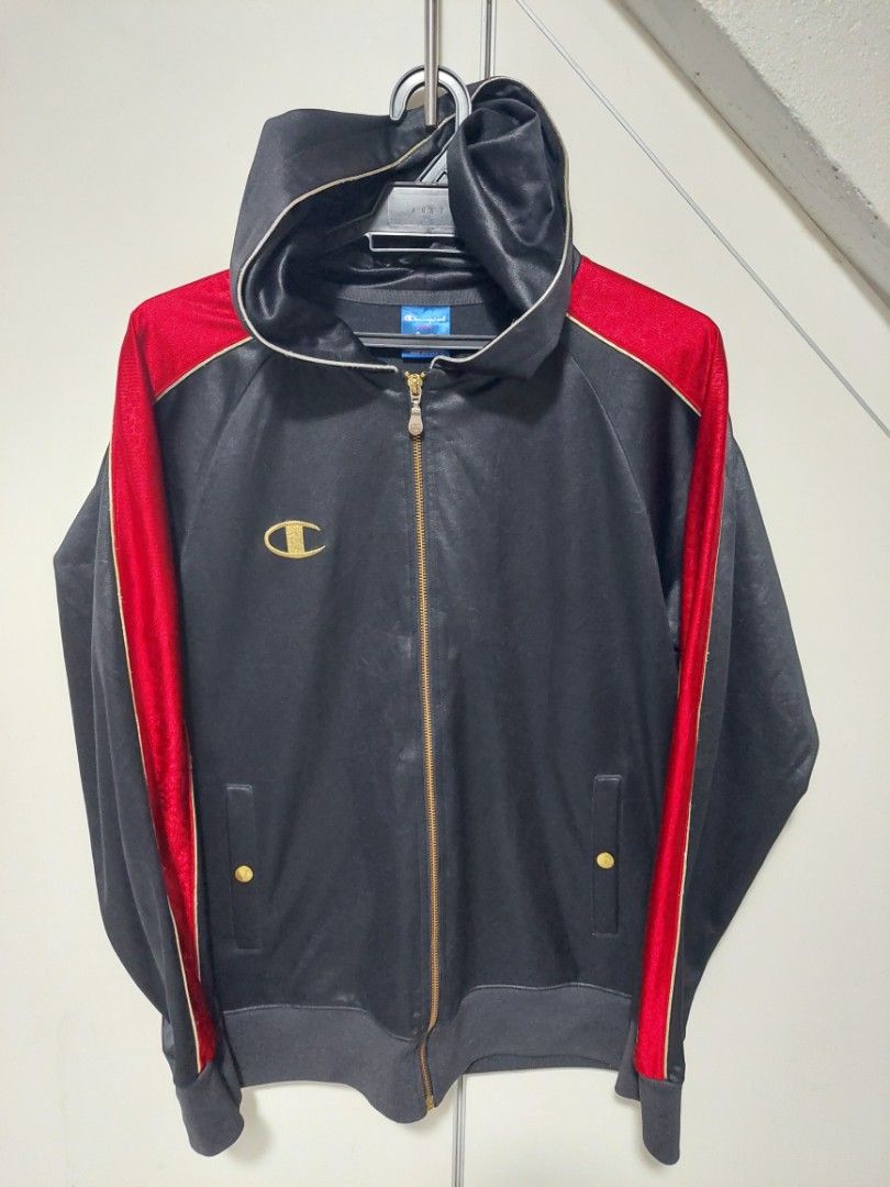 Black and red champion jacket sales