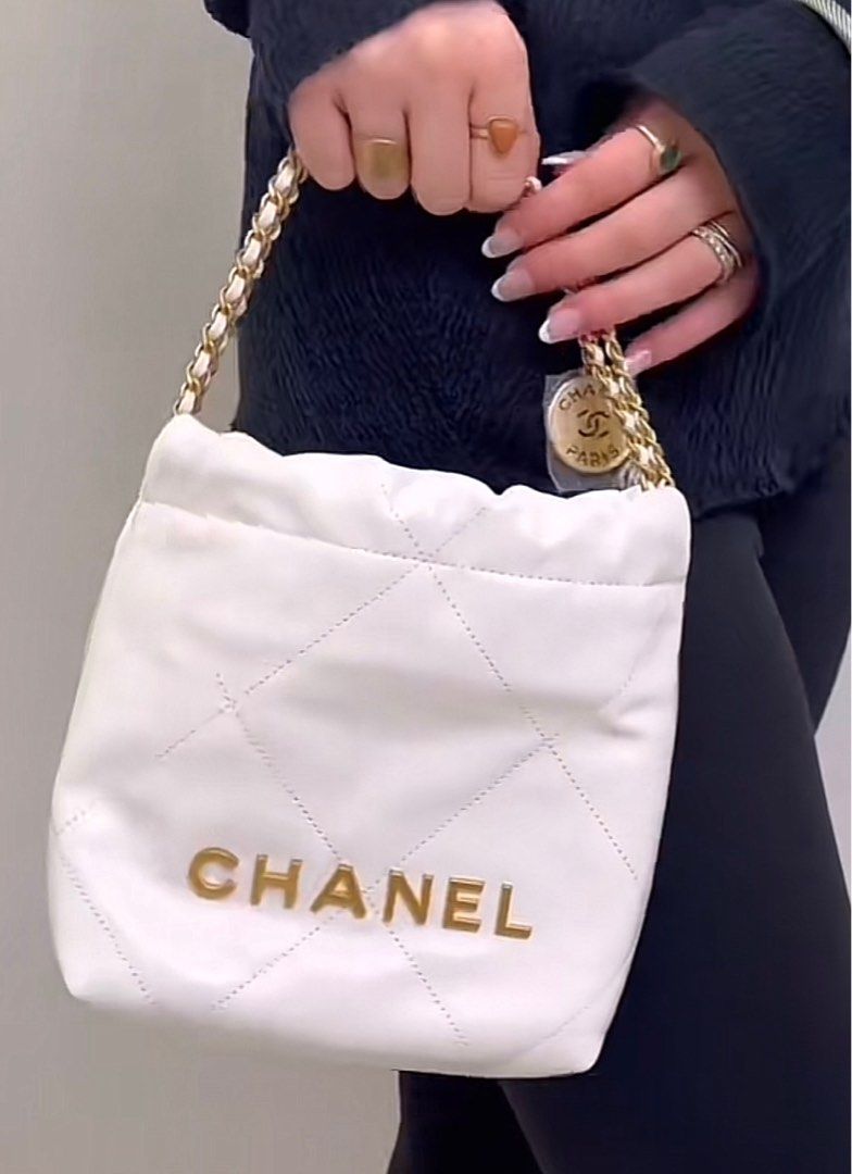 Chanel 22 Mini White, Luxury, Bags & Wallets on Carousell