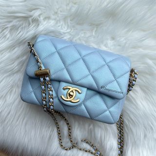 Chanel Sweetheart Mini Flap Pink Caviar Leather with Brushed Gold