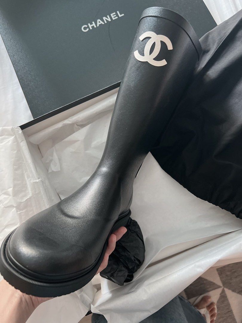 Chanel rainboots on Carousell