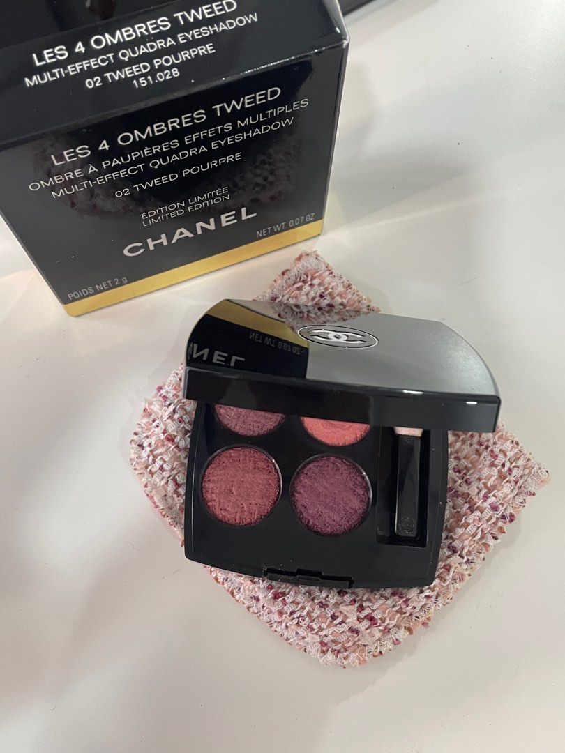 Chanel Beauty Les 4 Ombres Tweed Limited Edition- 02 Tweed Pourpre, Beauty  & Personal Care, Face, Makeup on Carousell