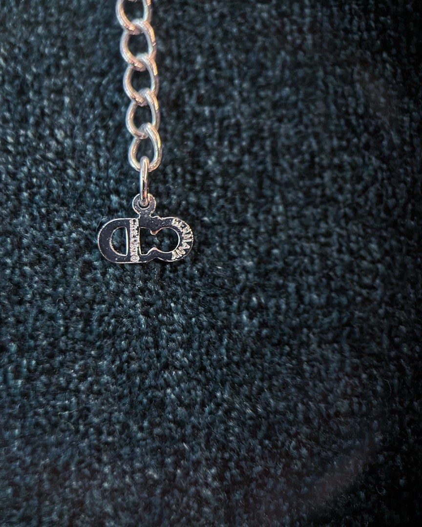 Christian Dior Rhinestone CD Necklace Luxury Accessories on